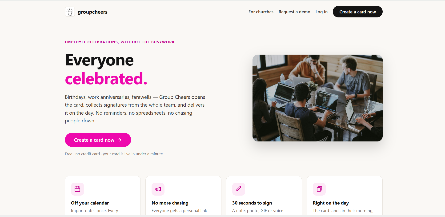 Preview of the Group Cheers website
